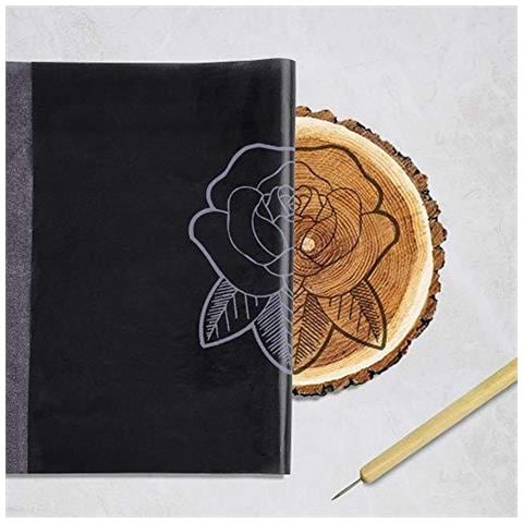 100 Fogli Di Trasferimento Black Carbon Di Carta Con Goffratura Stylus Set E Matita Meccanica Per Legno Copy Dal Premium Carbon Paper Qualit - Foto 4