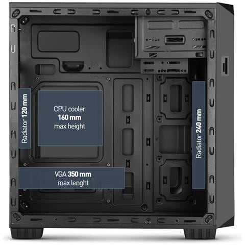 Coolbay MX2, Mini-Tower, PC, 1x 120 mm, Metallo, Plastica, ATX, Micro-ATX, MicroSD (TransFlash) , SD - Foto 8