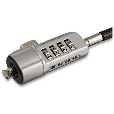 Cavo di Sicurezza in accaio per Portatile a combinazione da 4 cifre da 1,8m - Codice resettabile ricoperto in vinile - Foto 2