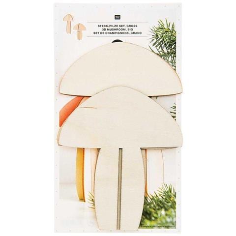 Decorazioni Natalizie In Legno - 2 Funghi In Rilievo - Foto 1