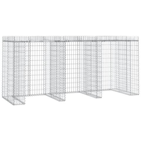 Parete Gabbioni Bidone Spazzatura 270x91x120 Cm Ferro Zincato - Foto 1