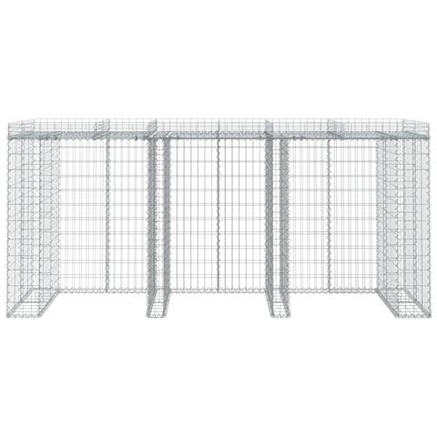 Parete Gabbioni Bidone Spazzatura 270x91x120 Cm Ferro Zincato - Foto 5