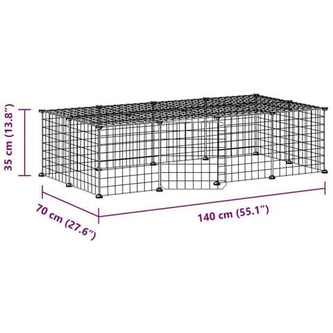 Gabbia Per Animali 20 Pannelli Con Porta Nera 35x35 Cm Acciaio - Foto 4
