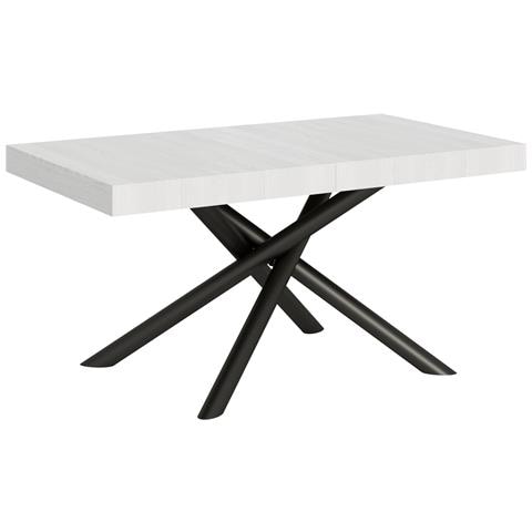 Tavolo Allungabile 90x160/420 Cm Famas Telaio Antracite - Bianco Frassino - Foto 6