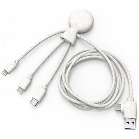 Cavo 5 In 1 Mr Bio Usb A C/micro Usb E Usb C E Lightning Da 1 M, Bianco - Foto 1