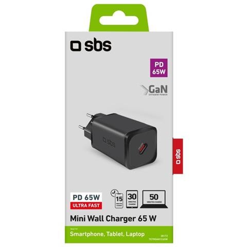 TETRGAN1C65W Caricabatterie per dispositivi mobili Cuffie, Auricolare, Computer portatile, Smartphone, Orologio intelligente, Tablet Nero AC Ricarica rapida Interno - Foto 4