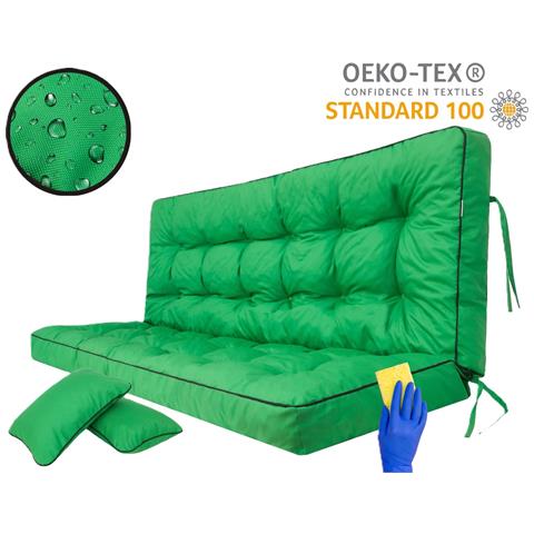Cuscino Per Altalena Hollywood, Morbido Cuscino Per Seduta, Resistente Cuscino Per Altalena Da Giardino, Cuscino Adatto Per Roulotte, Cuscino Per Panca Con Schienale. Larghezza 100 Cm - Verde - Foto 8