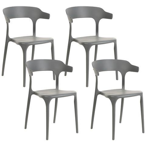 Set Di 4 Sedie Da Pranzo Grigio Gubbio - Foto 2