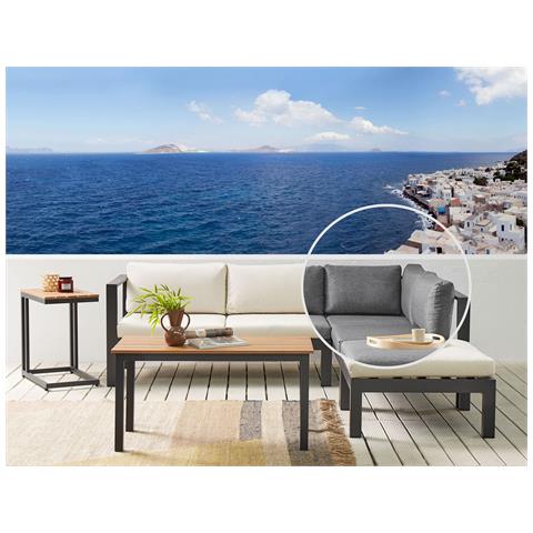 Set Da Giardino 5 Posti Alluminio Nero, Grigio E Beige Messina - Foto 1