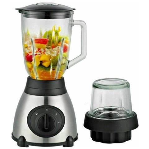 Trade Shop - Frullatore 2 In 1 Pulse Lama Acciaio 1000w Brocca Vetro 1,5lt + 1 Piccola Q-fr60 - Foto 1
