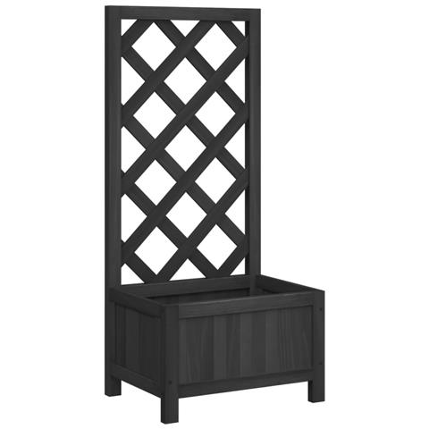 Fioriera Con Traliccio Nera In Legno Massello Di Abete - Foto 2