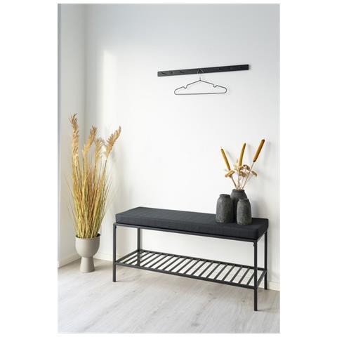 Appendiabiti Da Parete Vita - Nero - Metallo - 70x4x4 Cm - Foto 2