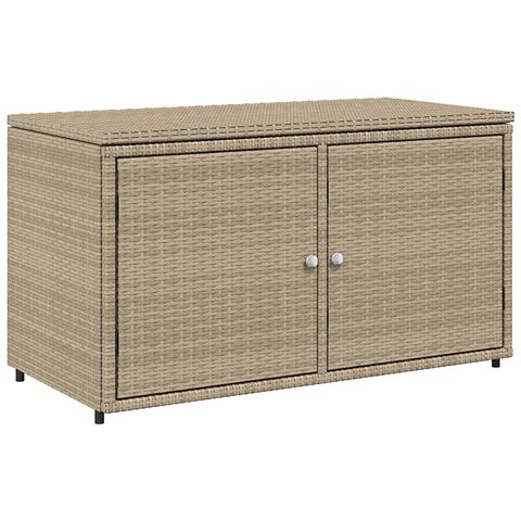 Armadietto Portaoggetti Giardino Beige 110x55x60,5cm Polyrattan - Foto 1