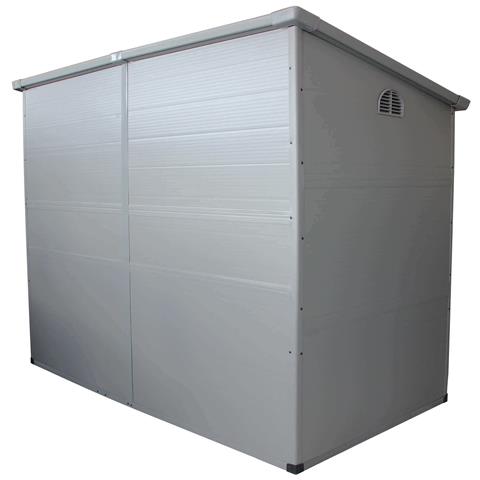 Casetta Cottage Addossata Da Giardino Porta Attrezzi In Resina Effetto Legno Montmartre Grigio Chiaro - Foto 2