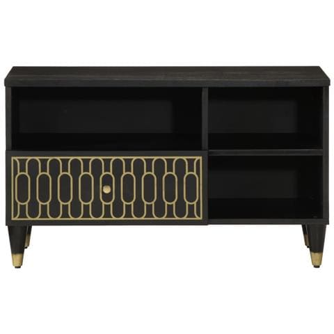 Mobile Porta Tv 80x33x46 Cm In Legno Massello Di Mango - Foto 3