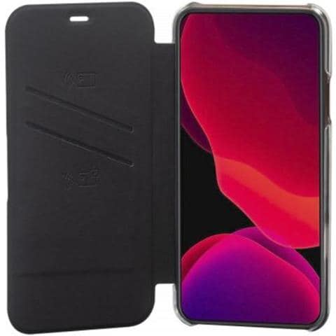 Custodia Per Iphone 11 Pro Funzione Stand Con Portacarte Integrato, Nero Transparente - Foto 2