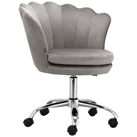Wendy Sedia Da Ufficio Imbottita In Velluto Grigio - Foto 1