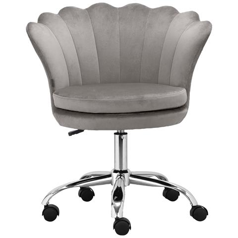 Wendy Sedia Da Ufficio Imbottita In Velluto Grigio - Foto 2