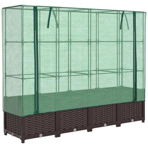 Letto Rialzato Con Copertura Serra Effetto Rattan 160x40x138 Cm - Foto 2
