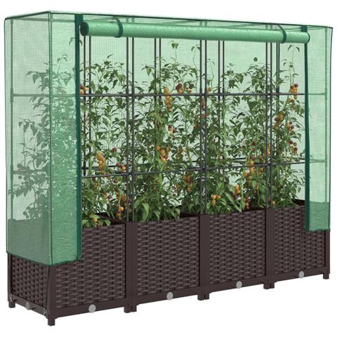 Letto Rialzato Con Copertura Serra Effetto Rattan 160x40x138 Cm - Foto 1