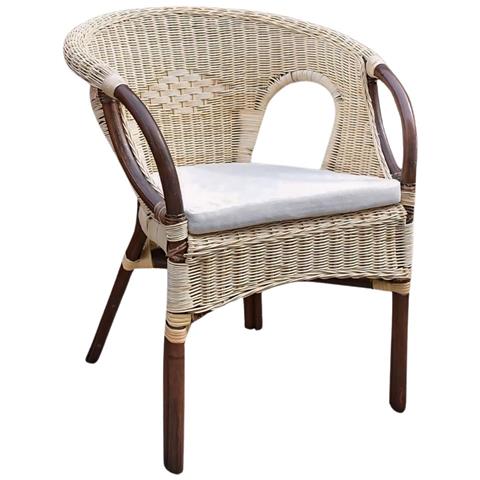 Salotto Mandolino In Vimini Divano 2 Poltrone 1 Tavolo Con Cuscini In Omaggio - Foto 2