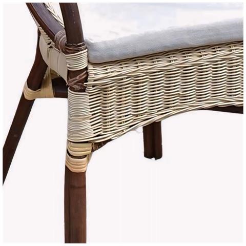 Salotto Mandolino In Vimini Divano 2 Poltrone 1 Tavolo Con Cuscini In Omaggio - Foto 4