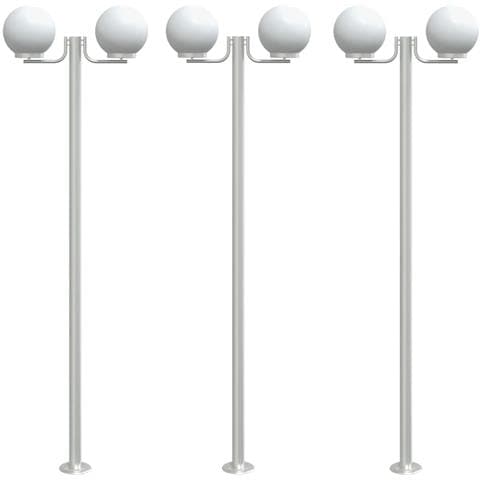 Lampade Da Terra Per Esterni 3pz Argento 215cm In Acciaio Inox - Foto 2