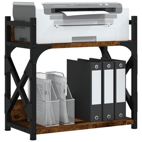 Supporto Stampante 2 Livelli Rovere Fumo 40x20x40cm Multistrato - Foto 3