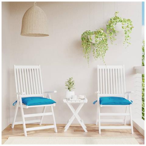 Cuscini per Pallet 2 pz Azzurri 50x50x7 cm in Tessuto Oxford - Foto 1