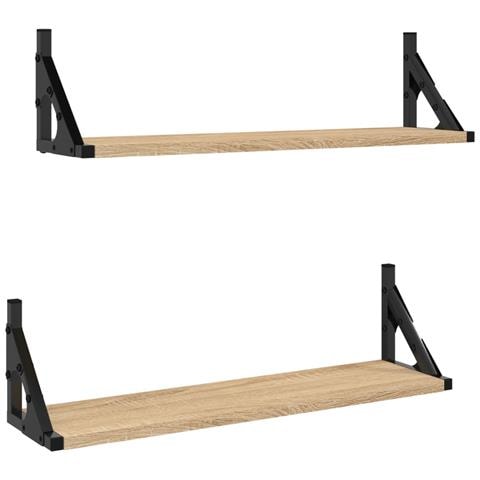 Mensole Da Parete 2pz Rovere Sonoma 60x15x15,5 Cm - Foto 2