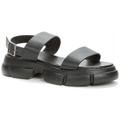 Black Casual Open Sandals Sandali Sintetico E Tessile Scarpe Donna Nero Eu 38, 937044/03-01 - Foto 1