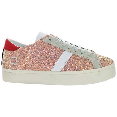 Scarpe Italiane Da Donna Hill Double In Pelle Rosa Glitterata 36 - Foto 2