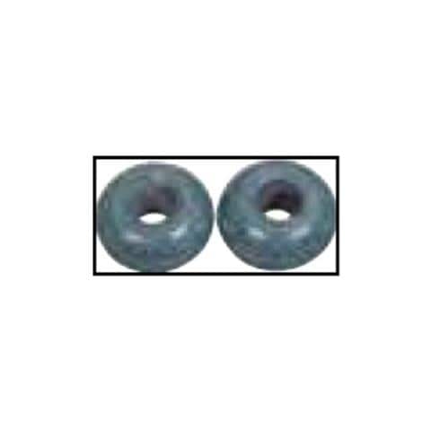 2 Pezzi - Perline In Vetro Opaco Con Foro Grande Ø16mm L. 6 Mm - Colore Blu Jeans - Foto 1