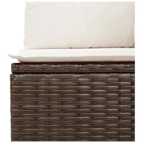 Set Divani Da Giardino 11 Pz Con Cuscini Polyrattan Marrone - Foto 3