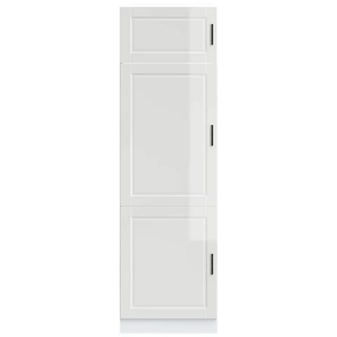 Armadio Da Cucina Porto Bianco Lucido In Legno Multistrato - Foto 3
