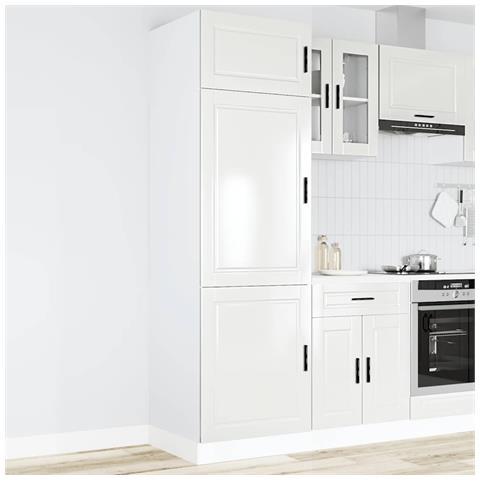 Armadio Da Cucina Porto Bianco Lucido In Legno Multistrato - Foto 1