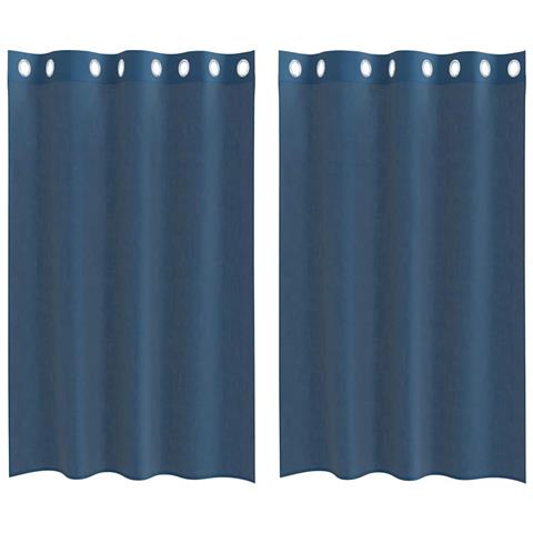 Tende In Voile Con Occhielli 2 Pz Blu Reale - Foto 2