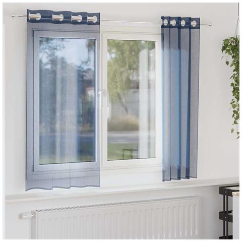 Tende In Voile Con Occhielli 2 Pz Blu Reale - Foto 1