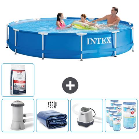 Piscina Fuori Terra - In Giro - 366x366x76 Cm - Blu - Include Accessori Coordinati Cb56 - Foto 1