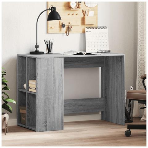 Lusso Casadino -  Scrivania Grigio Sonoma 102x50x75 Cm In Legno Multistrato - Foto 8