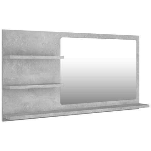Lusso Casadino -  Specchio Da Bagno Grigio Cemento 90x10,5x45cm Legno Multistrato - Foto 1