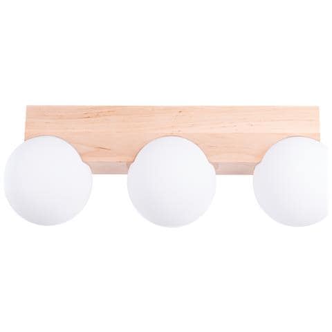 Lampada Da Soffitto Bulbo 3 In Legno Naturale Sl. 1684 - Moderno Lampada Da Soffitto Legno Naturale /bianco 16x46x12 Cm - Foto 1