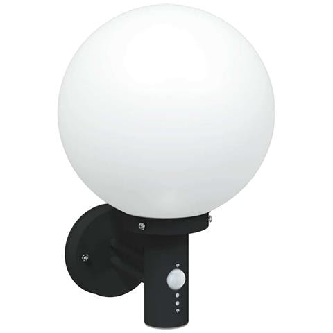 Lampada da Parete Esterno con Sensore Nera Acciaio Inossidabile IP44 - Foto 1