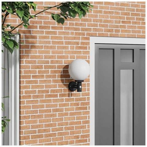 Lampada da Parete Esterno con Sensore Nera Acciaio Inossidabile IP44 - Foto 2