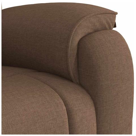 Poltrona Massaggiante Reclinabile Marrone in Tessuto - Foto 9