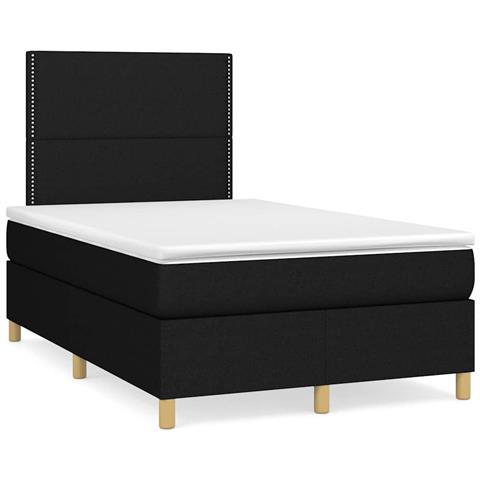 Letto a Molle con Materasso e LED Nero 120x190 cm in Tessuto - Foto 2