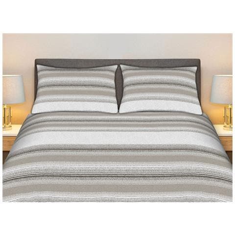 Completo Lenzuola Stiro Facile 100% Cotone Made Italy Effetto Seta Disegno Creo Matrimoniale Beige - Foto 1