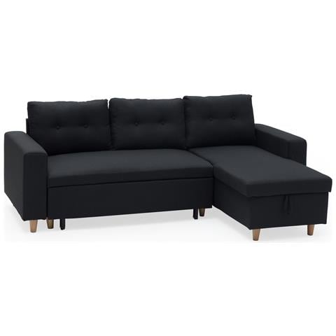 Divano Letto Angolare Wade 3 Posti Grigio Antracite - Foto 1