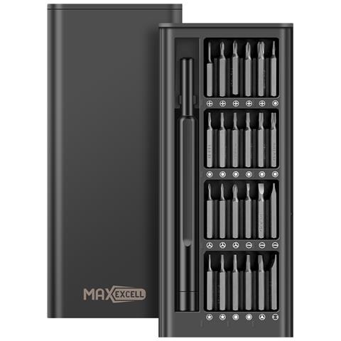 Kit Cacciaviti Magnetici Di Precisione 25 In 1 Per Riparazione Elettronica, Nero - Foto 1