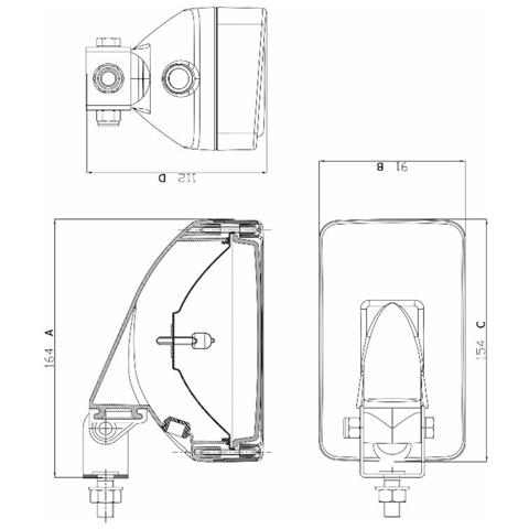 Faro Da Lavoro Alogeno Ad Ampio Raggio 55-70w Dx E Sx - Foto 2